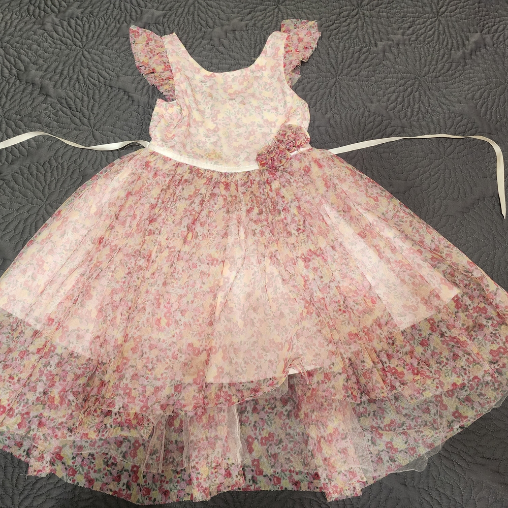 Floral Pink and White Dress Sz 6